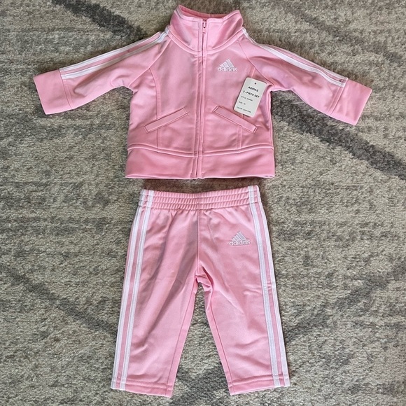 Adidas Light Pink 3 month 2 piece set - Picture 1 of 4